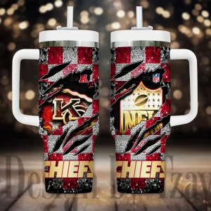 Kansas City Chiefs Cold Drink Mugs Cup Printed Water Bottle 40oz AZC40OZT1046