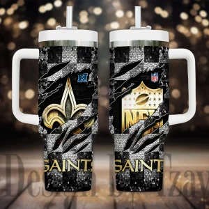 New Orleans Saints Cold Drink Mugs Cup Printed Water Bottle 40oz AZC40OZT1053