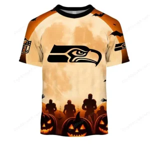 Seattle Seahawks NFL Halloween Pumpkin T-Shirt AZTS1680