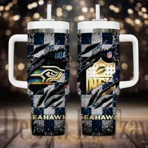 Seattle Seahawks Cold Drink Mugs Cup Printed Water Bottle 40oz AZC40OZT1059