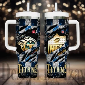 Tennessee Titans Cold Drink Mugs Cup Printed Water Bottle 40oz AZC40OZT1061