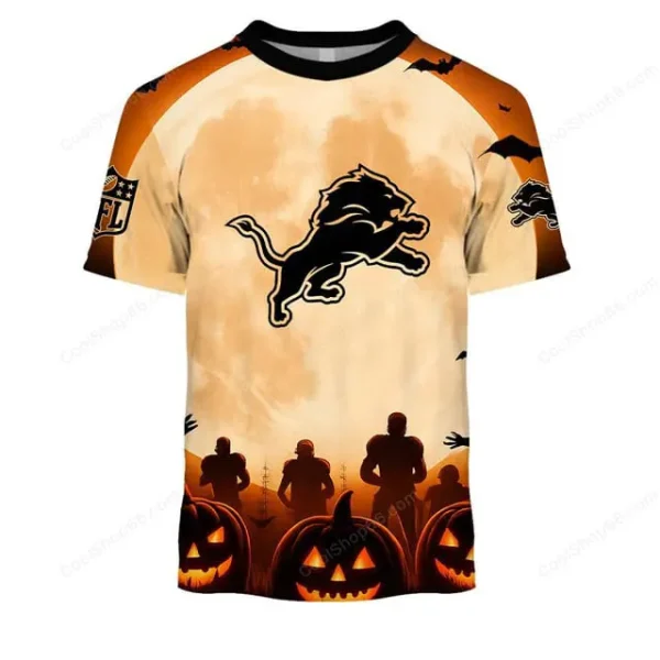 Detroit Lions NFL Halloween Pumpkin T-Shirt AZTS1684