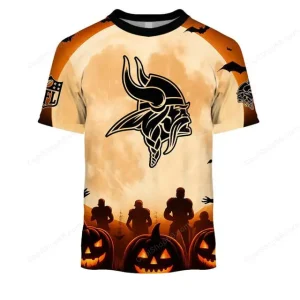 Minnesota Vikings NFL Halloween Pumpkin T-Shirt AZTS1686