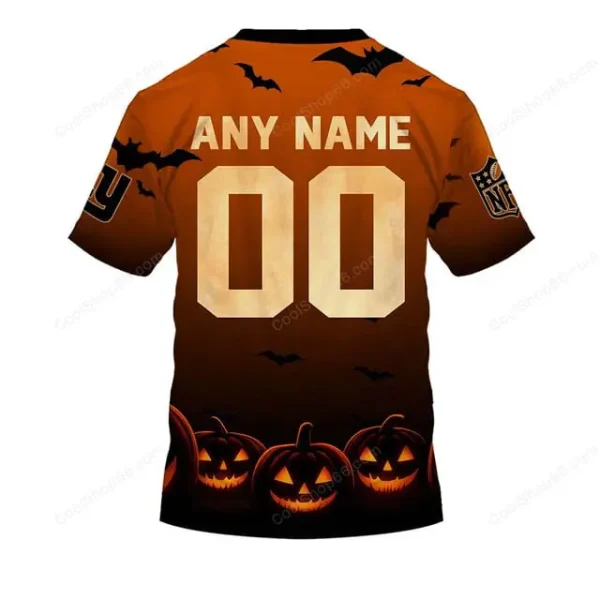 New York Giants NFL Halloween Pumpkin T-Shirt AZTS1693 - Image 2