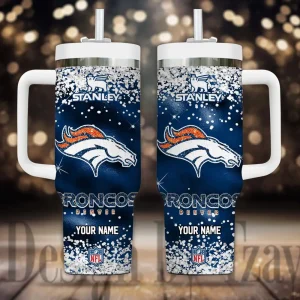 Denver Broncos Cold Drink Mugs Cup Printed Water Bottle 40oz AZC40OZT1072