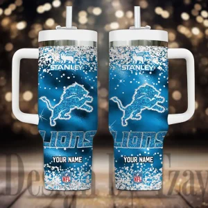 Detroit Lions Cold Drink Mugs Cup Printed Water Bottle 40oz AZC40OZT1073