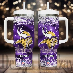 Minnesota Vikings Cold Drink Mugs Cup Printed Water Bottle 40oz AZC40OZT1083