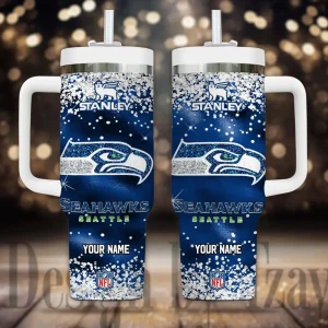 Seattle Seahawks Cold Drink Mugs Cup Printed Water Bottle 40oz AZC40OZT1091