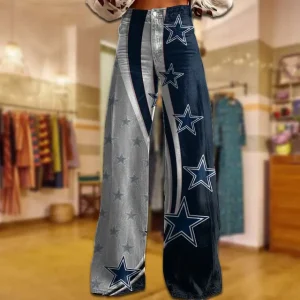 Dallas Cowboys Jeans Loose Straight Leg Trousers Trendy SPTJLSLT035