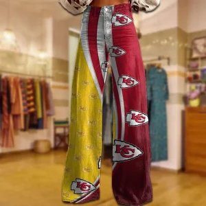Kansas City Chiefs Jeans Loose Straight Leg Trousers Trendy SPTJLSLT040