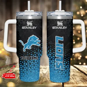 Detroit Lions Commanders Cold Drink Mugs Cup Printed Water Bottle 40oz AZC40OZT1105