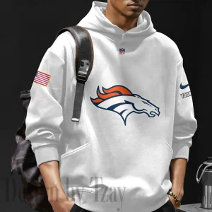 Denver Broncos Men's Loose Long Sleeve Multiple Pocket Hoodie SPTLLSMPH010