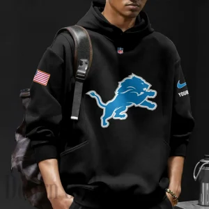Detroit Lions Men's Loose Long Sleeve Multiple Pocket Hoodie SPTLLSMPH011
