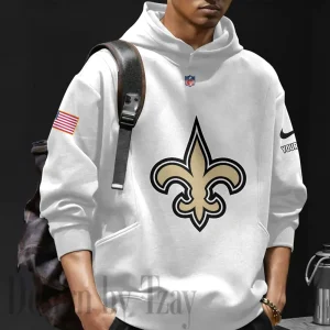 New Orleans Saints Men's Loose Long Sleeve Multiple Pocket Hoodie SPTLLSMPH023