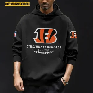Cincinnati Bengals Men's Loose Long Sleeve Multiple Pocket Hoodie SPTLLSMPH039