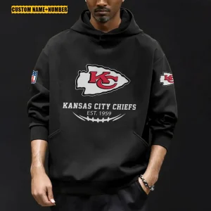 Kansas City Chiefs Men's Loose Long Sleeve Multiple Pocket Hoodie SPTLLSMPH048