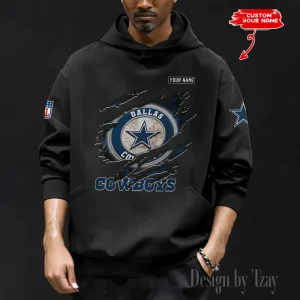 Dallas Cowboys Men's Loose Long Sleeve Multiple Pocket Hoodie SPTLLSMPH080