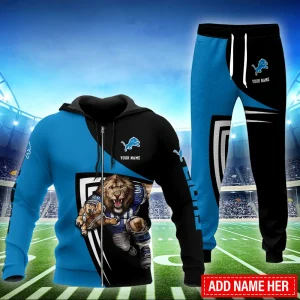 Detroit Lions Combo Zip Hoodie And Sweatpants Gift For Fan AZHD1539