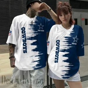 Dallas Cowboys Couple T-shirts Custom Any Name And Number Gifts For Fan SPTCT074
