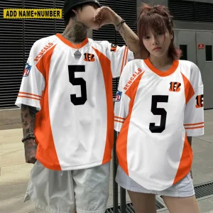 Cincinnati Bengals Couple T-shirts Custom Any Name And Number Gifts For Fan SPTCT007