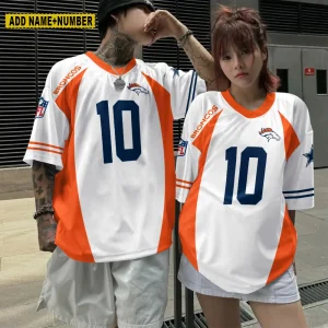 Denver Broncos Couple T-shirts Custom Any Name And Number Gifts For Fan SPTCT010