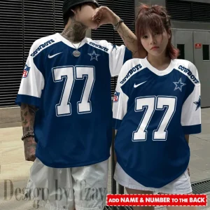 Dallas Cowboys Couple T-shirts Custom Any Name And Number Gifts For Fan SPTCT042