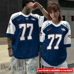 Denver Broncos Couple T-shirts Custom Any Name And Number Gifts For Fan SPTCT043