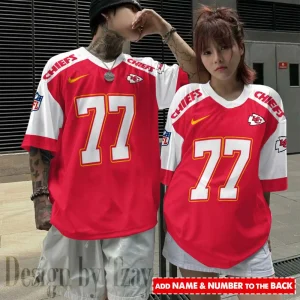 Kansas City Chiefs Couple T-shirts Custom Any Name And Number Gifts For Fan SPTCT049