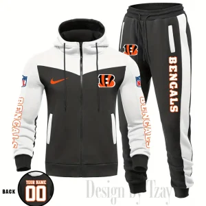 Cincinnati Bengals NFL Men's Tracksuit Hooded Zipper Fashion Casual Sports SPTMTHZFCS103