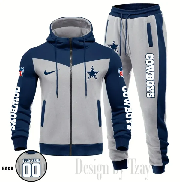 Dallas Cowboys NFL Men's Tracksuit Hooded Zipper Fashion Casual Sports SPTMTHZFCS105 - Image 2