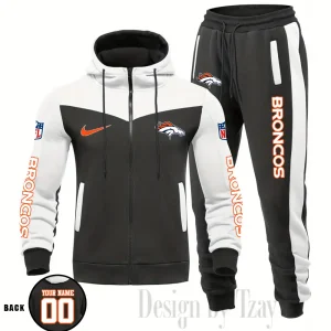 Denver Broncos NFL Men's Tracksuit Hooded Zipper Fashion Casual Sports SPTMTHZFCS106