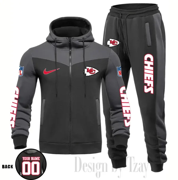 Kansas City Chiefs NFL Men's Tracksuit Hooded Zipper Fashion Casual Sports SPTMTHZFCS112 - Image 5