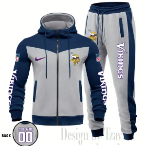 Minnesota Vikings NFL Men's Tracksuit Hooded Zipper Fashion Casual Sports SPTMTHZFCS117