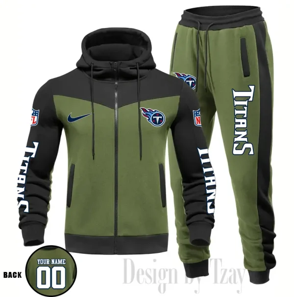 Tennessee Titans NFL Men's Tracksuit Hooded Zipper Fashion Casual Sports SPTMTHZFCS127