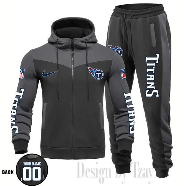 Tennessee Titans NFL Men's Tracksuit Hooded Zipper Fashion Casual Sports SPTMTHZFCS127 - Image 2