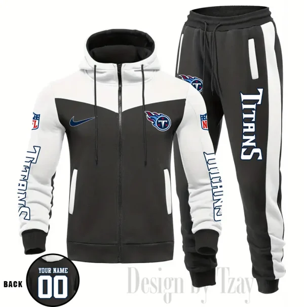 Tennessee Titans NFL Men's Tracksuit Hooded Zipper Fashion Casual Sports SPTMTHZFCS127 - Image 5