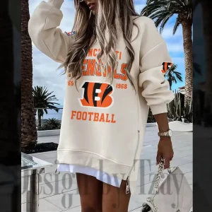 Cincinnati Bengals Long Sweatshirt Zipper Side Slit SPTLSZSS007