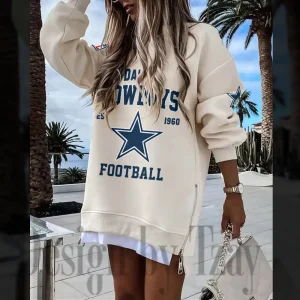 Dallas Cowboys Long Sweatshirt Zipper Side Slit SPTLSZSS009