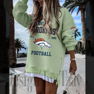 Denver Broncos Long Sweatshirt Zipper Side Slit SPTLSZSS010