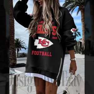 Kansas City Chiefs Long Sweatshirt Zipper Side Slit SPTLSZSS016