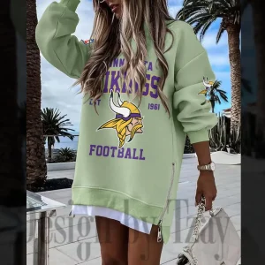 Minnesota Vikings Long Sweatshirt Zipper Side Slit SPTLSZSS021