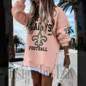 New Orleans Saints Long Sweatshirt Zipper Side Slit SPTLSZSS023