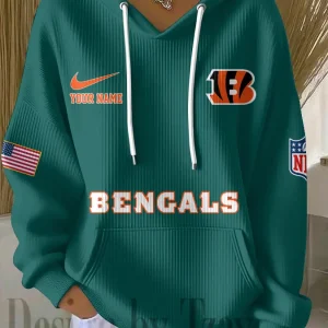 Cincinnati Bengals Women Ribbed Hoodie SPTWRBHD007