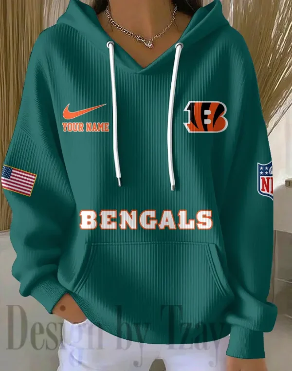 Cincinnati Bengals Women Ribbed Hoodie SPTWRBHD007