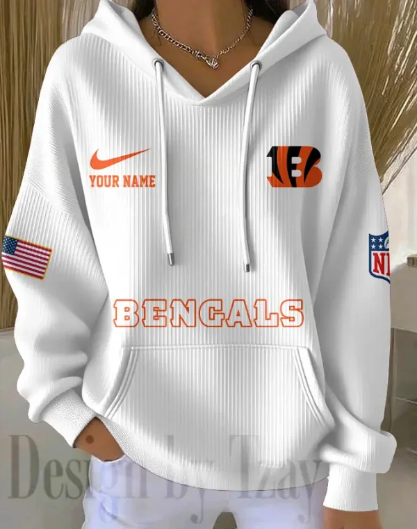 Cincinnati Bengals Women Ribbed Hoodie SPTWRBHD007 - Image 5