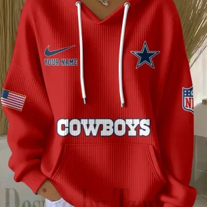 Dallas Cowboys Women Ribbed Hoodie SPTWRBHD009
