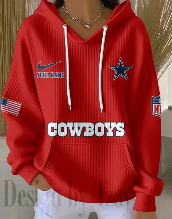 Dallas Cowboys Women Ribbed Hoodie SPTWRBHD009