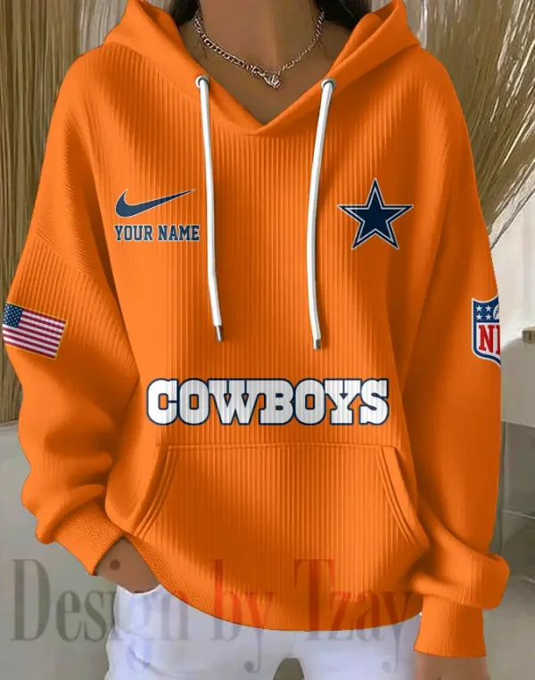 Dallas Cowboys Women Ribbed Hoodie SPTWRBHD009 - Image 2