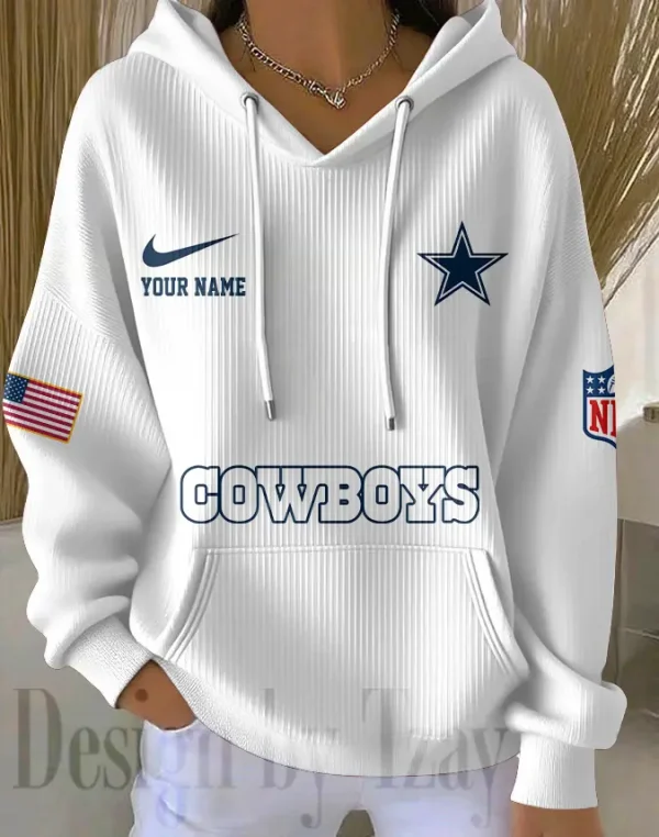Dallas Cowboys Women Ribbed Hoodie SPTWRBHD009 - Image 3
