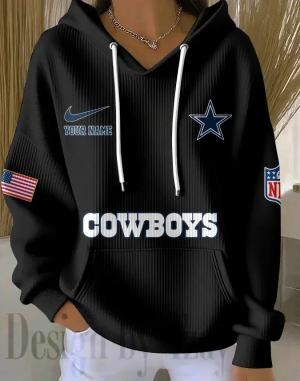 Dallas Cowboys Women Ribbed Hoodie SPTWRBHD009 - Image 4